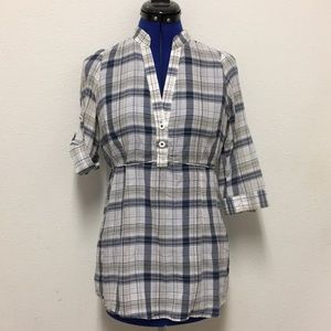 Anthropologie Odille Gauzy Plaid Tunic Sz 4